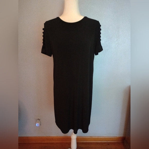 Michael Kors Dresses & Skirts - Michael Kors Black Cut Out Ladder Short Sleeve Mini Dress Size M